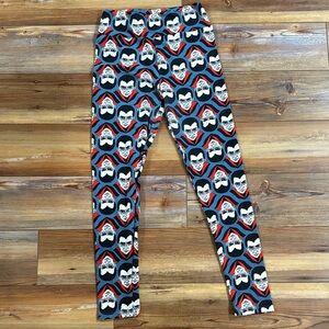 LuLaRoe OS Leggings with Vampire Print in Black, Red, and Gray